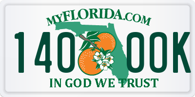 FL license plate 1400OK