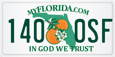 FL license plate 1400SF