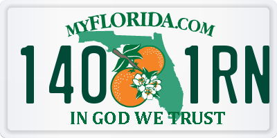 FL license plate 1401RN