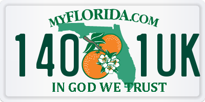 FL license plate 1401UK