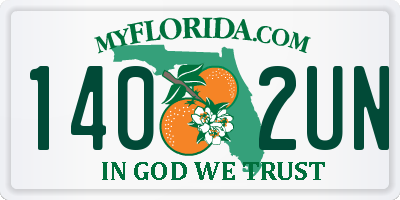 FL license plate 1402UN