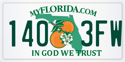 FL license plate 1403FW