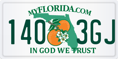 FL license plate 1403GJ
