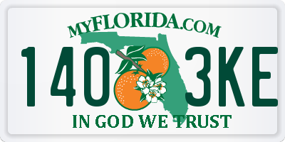 FL license plate 1403KE