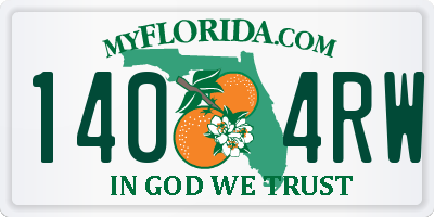 FL license plate 1404RW