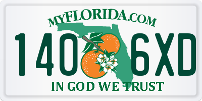 FL license plate 1406XD