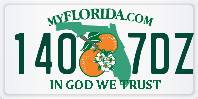 FL license plate 1407DZ