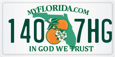 FL license plate 1407HG