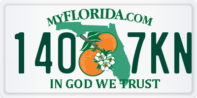 FL license plate 1407KN