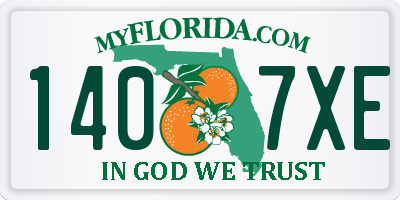 FL license plate 1407XE