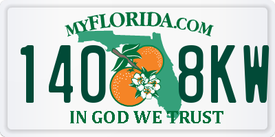 FL license plate 1408KW