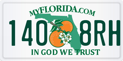 FL license plate 1408RH