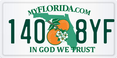 FL license plate 1408YF