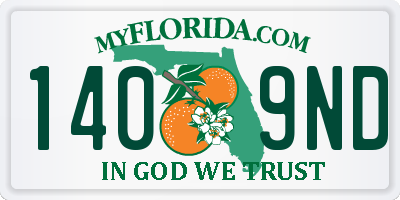 FL license plate 1409ND