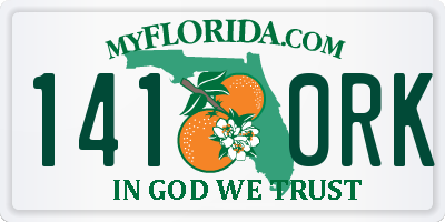 FL license plate 1410RK