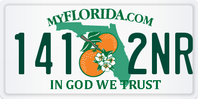 FL license plate 1412NR