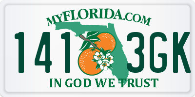 FL license plate 1413GK