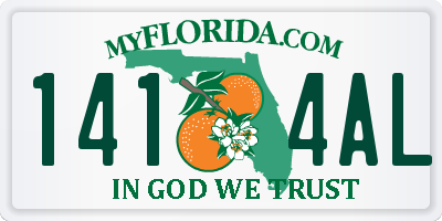 FL license plate 1414AL