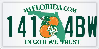 FL license plate 1414BW