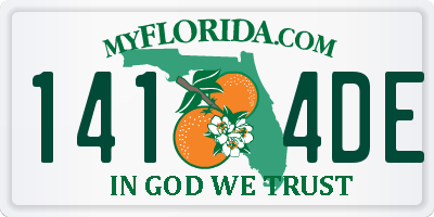 FL license plate 1414DE