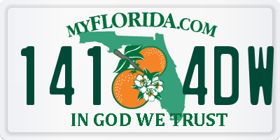 FL license plate 1414DW