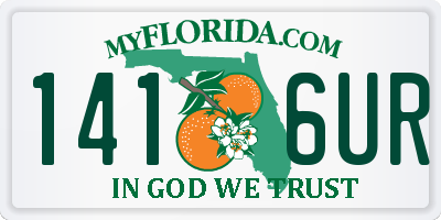 FL license plate 1416UR