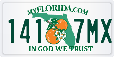 FL license plate 1417MX