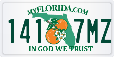 FL license plate 1417MZ