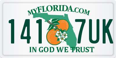 FL license plate 1417UK