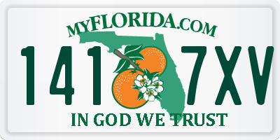 FL license plate 1417XV
