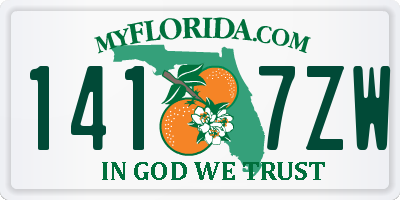FL license plate 1417ZW