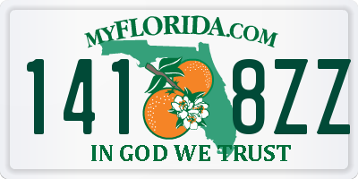 FL license plate 1418ZZ