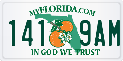 FL license plate 1419AM