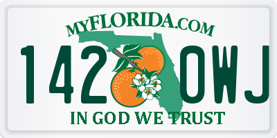 FL license plate 1420WJ