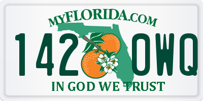 FL license plate 1420WQ