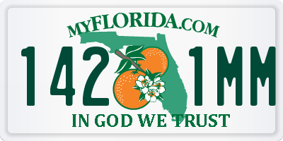 FL license plate 1421MM