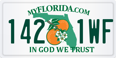 FL license plate 1421WF