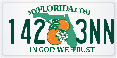 FL license plate 1423NN