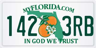 FL license plate 1423RB