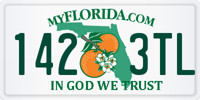 FL license plate 1423TL