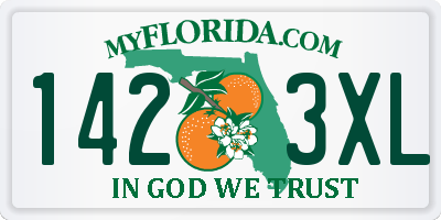 FL license plate 1423XL