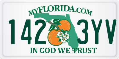 FL license plate 1423YV