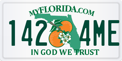 FL license plate 1424ME