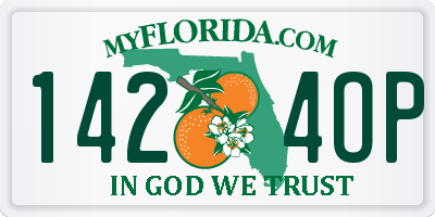 FL license plate 1424OP