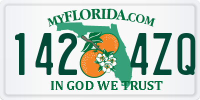 FL license plate 1424ZQ