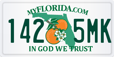 FL license plate 1425MK