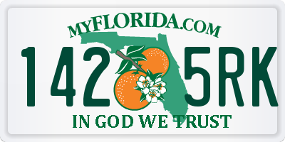 FL license plate 1425RK
