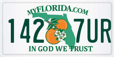 FL license plate 1427UR
