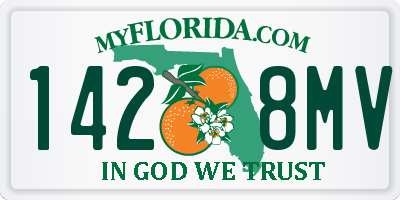 FL license plate 1428MV