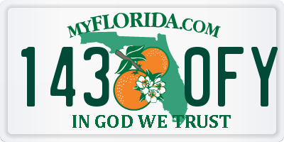 FL license plate 1430FY